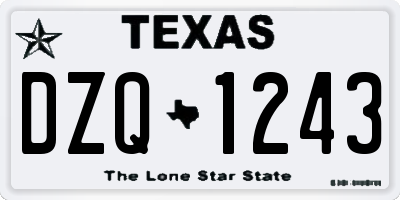 TX license plate DZQ1243