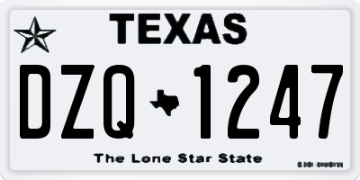 TX license plate DZQ1247