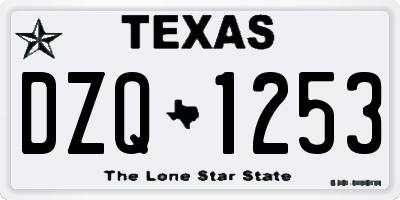 TX license plate DZQ1253