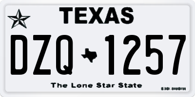 TX license plate DZQ1257
