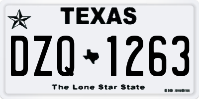 TX license plate DZQ1263