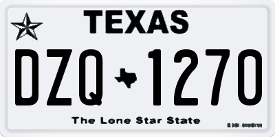 TX license plate DZQ1270