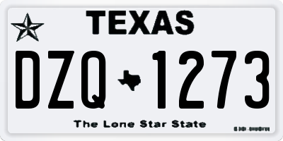 TX license plate DZQ1273