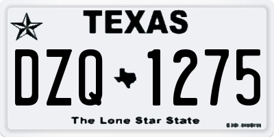 TX license plate DZQ1275