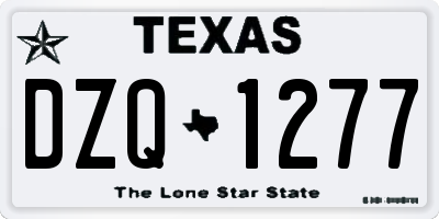 TX license plate DZQ1277