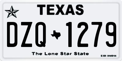TX license plate DZQ1279