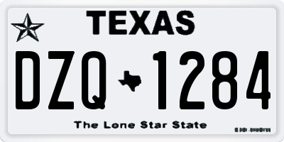 TX license plate DZQ1284