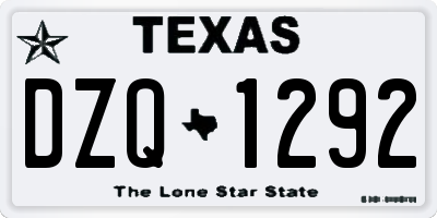 TX license plate DZQ1292