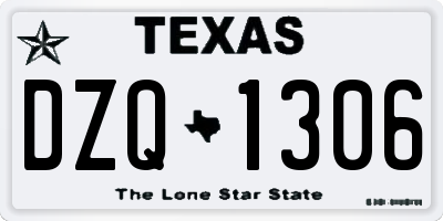 TX license plate DZQ1306