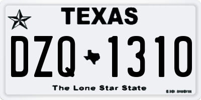 TX license plate DZQ1310