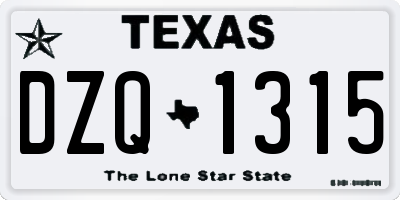 TX license plate DZQ1315