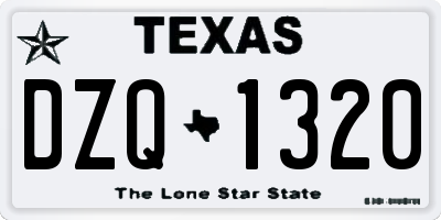 TX license plate DZQ1320