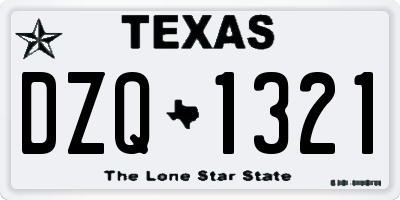 TX license plate DZQ1321