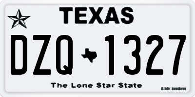 TX license plate DZQ1327
