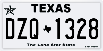 TX license plate DZQ1328