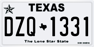 TX license plate DZQ1331