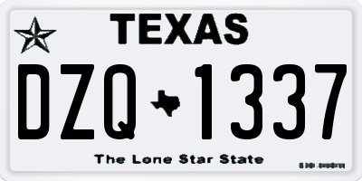 TX license plate DZQ1337