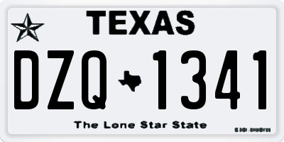 TX license plate DZQ1341