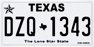 TX license plate DZQ1343
