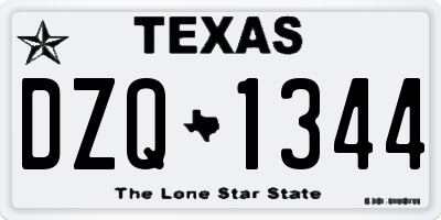 TX license plate DZQ1344