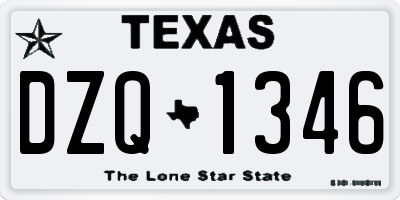 TX license plate DZQ1346