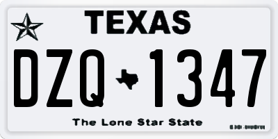 TX license plate DZQ1347