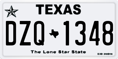 TX license plate DZQ1348