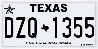 TX license plate DZQ1355