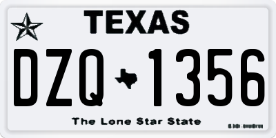 TX license plate DZQ1356