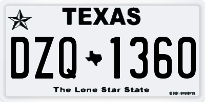 TX license plate DZQ1360