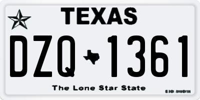 TX license plate DZQ1361