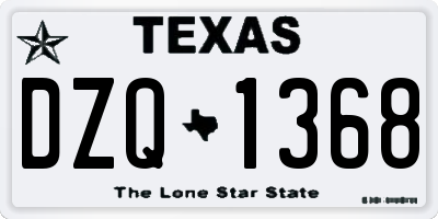 TX license plate DZQ1368