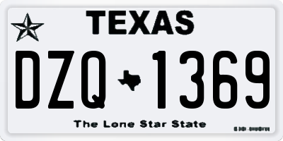 TX license plate DZQ1369