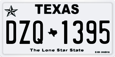 TX license plate DZQ1395