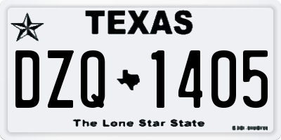 TX license plate DZQ1405