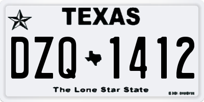 TX license plate DZQ1412