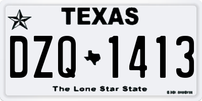 TX license plate DZQ1413