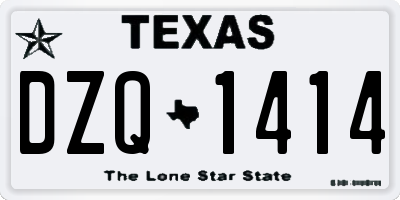 TX license plate DZQ1414