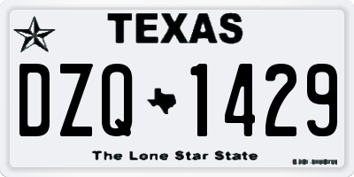 TX license plate DZQ1429