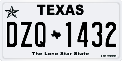TX license plate DZQ1432