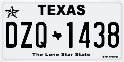 TX license plate DZQ1438