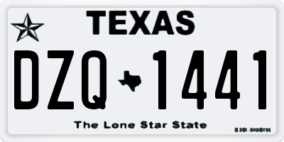 TX license plate DZQ1441