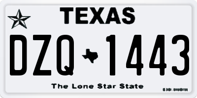 TX license plate DZQ1443