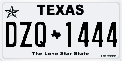 TX license plate DZQ1444