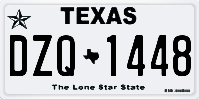 TX license plate DZQ1448