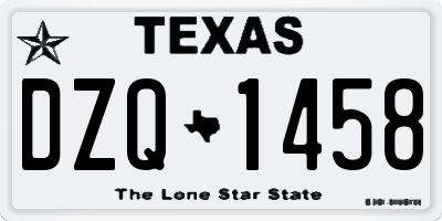 TX license plate DZQ1458