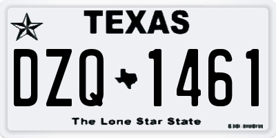 TX license plate DZQ1461