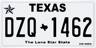 TX license plate DZQ1462