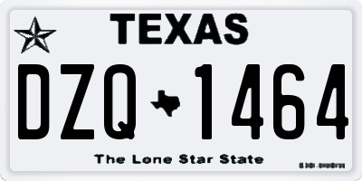 TX license plate DZQ1464