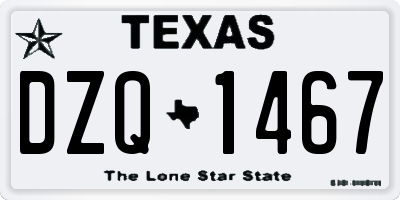 TX license plate DZQ1467